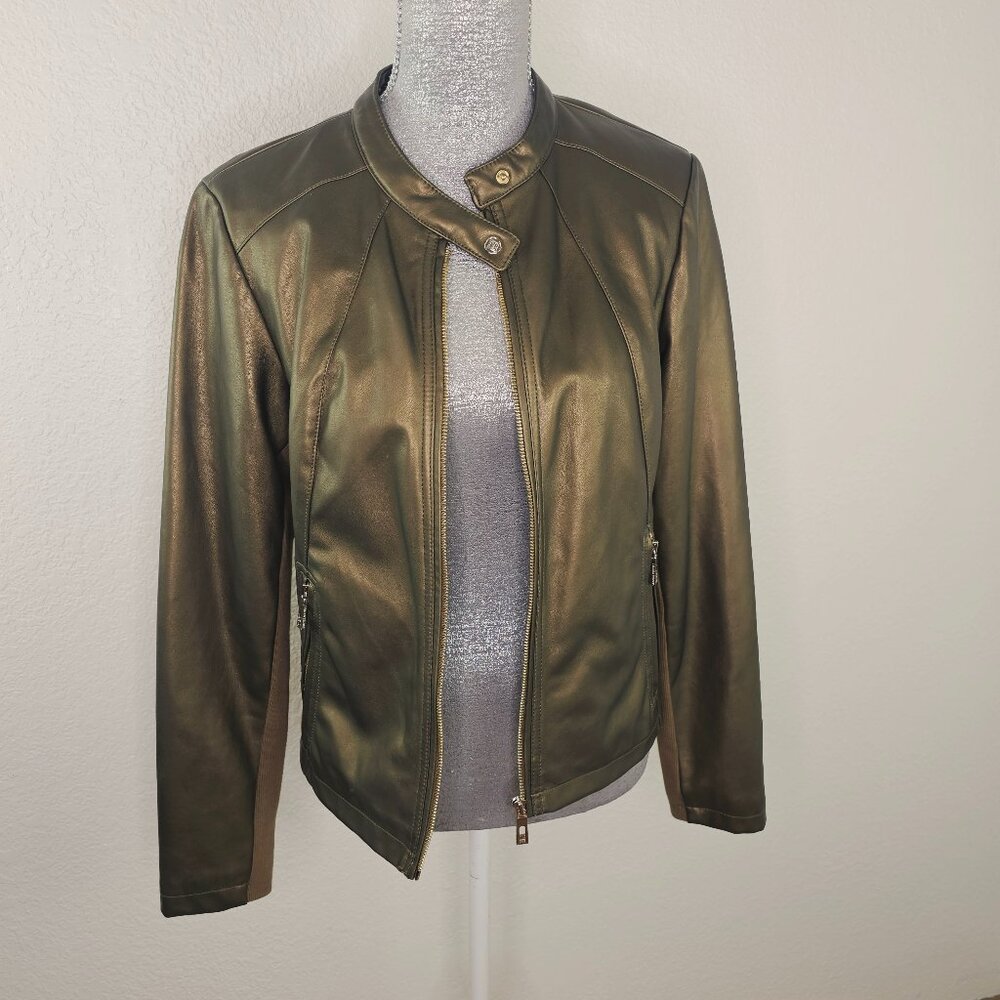 Vegan Leather Gold Jacket